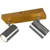 Image de Trio Lighting - Marley Spot 2 Spots GU10 Nickel Et Bois L26 cm
