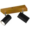 Image de Trio Lighting - Marley Spot 2 Spot GU10 Noir Et Bois L26 cm