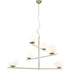 Image de Suspension elegante 6xe14 max 28w laiton mat verre blanc Trio pure 59653983 59653983 59653983 59653983 59653983 59653983