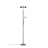 Image de Lampadaire LED, lampe de bureau, nickel mat, dimmable, télécommande, H 183 cm