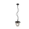 Image de Suspension lampe suspendue plafonnier aluminium noir lanterne IP44 H 82 cm