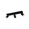 Image de Plafonnier lampe de salon métal noir 3 flammes orientable GU10 L 50 cm