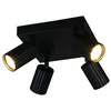 Image de Plafonnier lampe de salon métal noir 4 flammes orientable GU10 W 20 cm