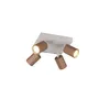Image de Spot de plafond en métal marron café, 4 lampes GU10, 20 cm
