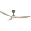 Image de CasaFan Ventilateur de plafond avec lumière 315260 ECO GENUINO-L 152 bois massif naturel/chrome satiné en occasion ou reconditionné