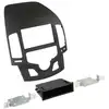 Image de Kit Facade autoradio 2DIN compatible avec Hyundai i30 07-12 vide poche Noir Rubber touch Clim auto
