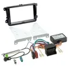 Image de Kit support 2DIN Adaptateur antenne autoradio CAN-Bus compatible avec VW Seat Skoda Noir brillant