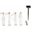 Image de Lampe d'extérieur Chaîne lumineuse Jardin Lampe solaire 4 flammes, LED Lampe de terrasse verre bouteilles claires Décoration de jardin, 12x LED blanc