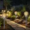 Image de Lampe solaire LED d'extérieur, décoration de jardin, piquet de terre, lampe de terrasse, décoration solaire, boule de verre brisé, blanc chaud, DxH
