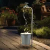 Image de Lampe solaire robinet 30x led décoration de jardin lampe d'extérieur lampe de terrasse, métal plastique argent, blanc chaud, LxH 17x62 cm