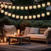 Image de Guirlande lumineuse solaire, lampe de jardin, lampe d'extérieur, 24 ampoules led, lampe de terrasse avec piquet, blanc chaud, l 660 cm