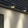 Image de Lampe solaire pour gouttière, applique murale anthracite, lampe de clôture, métal et plastique, led blanc chaud, l 16 cm, lot de 2