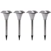 Image de Ensemble de 4 lampes d'extérieur à led solar pour lampes de terrasses de jardin en acier inoxydable pour terrasses de jardin