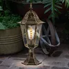 Image de Lampadaire lanterne lampadaire d'extérieur noir lampadaire antique éclairage de jardin extérieur, bronze d'aluminium, 1x E27, DxH 23,5 x 49 cm