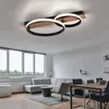 Image de Plafonnier en bois métal noir led lumière en bois, design en anneau, aspect bois moderne, 1x led 28W 1200Lm 3000K, LxlxH 53x30x8 cm