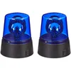 Image de Lumière led, lot de 2, pour fêtes et enfants, gyrophare, réflecteur rotatif, à piles, jeu de lumière, bleu - Relaxdays