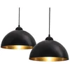 Image de B.k.licht - Suspension design lustre vintage noir-doré luminaire plafond cuisine lot de 2 E27