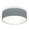 Image de B.k.licht - plafonnier textile gris, éclairage plafond design moderne & sobre, éclairage bureau, rond Ø30cm, douille E27, livré sans ampoule