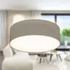 Image de B.k.licht - plafonnier textile couleur taupe, éclairage plafond design moderne & sobre, éclairage bureau, rond Ø30cm, douille E27, livré sans ampoule