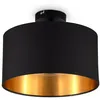 Image de B.k.licht - i Plafonnier en tissu noir-or i 1 douille E27 i Ø30 cm i Sans ampoule