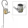 Image de Lampe solaire enfichable arrosoir lampe de jardin d'extérieur en arrosoir design lampe enfichable argent, 24x led blanc chaud, h 94 cm, jardin balcon