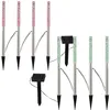 Image de 8x led plug-in jardin lumière changeur de couleur lampe solaire en acier inoxydable à l'extérieur