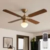 Image de Ventilateur de plafond avec interrupteur à tirette Lampe de ventilateur Plafond Ventilateur à 3 vitesses avec télécommande Plafonnier, marche