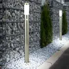 Image de Lot de 2 lampes d'extérieur lampadaire en acier inoxydable éclairage IP44 avec led