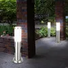 Image de Ensemble de 3 lampes sur pied, prises d'extérieur, lampes sur pied en acier inoxydable dans un ensemble comprenant des lampes à led