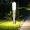 Image de Prises d'éclairage extérieur lampadaire de jardin détecteur de mouvement en acier inoxydable dans un ensemble comprenant des ampoules led