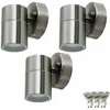 Image de Lot de 3 éclairages extérieurs led façade maison porte éclairage mural en acier inoxydable down spots lampes de jardin