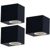 Image de Lot de 3 spots extérieurs down spot lampes éclairage façade appliques terrasse alu noir