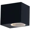 Image de Applique d'extérieur porte basse spot façade alu noir dans un ensemble comprenant des ampoules led