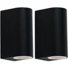 Image de Lampe d'extérieur Up & Down noire applique de façade applique murale en aluminium led éclairage extérieur maison, 2x 5W 2x400lm 3000K, LxH 6,5x14,5