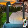 Image de 2x lampe de jardin à led rgb extérieure lampe de véranda éclairage de chemin de cour avec télécommande