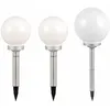 Image de 3x led lampes à prises solaires boule de jardin lumières terrasses spot extérieur diamètre 2x 15 cm, 1x 10 cm