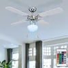 Image de Ventilateur de plafond avec lumière Ventilateur avec éclairage Lampe de plafond, rvb led changement de couleur télécommande, retour avant pales