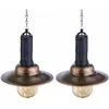 Image de Ensemble de 2 lampes à led avec pendule de plafond solaire, style maison de campagne, terrasses extérieures suspendues extérieures