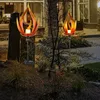 Image de Ensemble de 2 lampes à DEL solaires pour lampes à flammes pour chemin de jardin à effet de flammes d'incendie Éclairage de patio