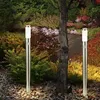Image de Lot de 2 lampes debout d'extérieur avec détecteur de mouvement 2x prises de courant Éclairage de jardin Entrée Cour Colonnes Lampes debout