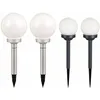 Image de Ensemble de 4 lampes solaires extérieures à led éclairage de jardin boule lampes projecteurs de lumière de chemin de patio
