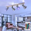 Image de Plafonnier retro spot de salon réglable dimmable dans un set comprenant des ampoules led rgb