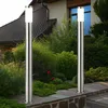 Image de 2x lampadaires extérieurs cour de jardin piliers de base en acier inoxydable projecteurs lampe sur pied