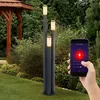 Image de Lampe sur pied d'extérieur intelligente Lampe de jardin en acier inoxydable Commande vocale de l'application pour téléphone portable à intensité