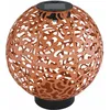 Image de Déco boule solaire en métal Lampe led extérieur lampe de jardin Déco lampe solaire pour extérieur, décor oriental punching tone design rouge-brun, 1x