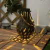 Image de Lanterne de décoration de jardin Lanterne solaire avec maille de bambou à suspendre ou à poser, led blanc chaud, DxH 27x17,5 cm, terrasse de jardin