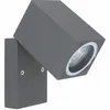 Image de Applique murale d'extérieur lampe de jardin éclairage de façade en verre anthracite Applique murale up avec spot mobile, brillant vers le bas,