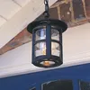 Image de Chaîne lanterne lampe d'extérieur suspension alu verre suspension noir 1 flamme