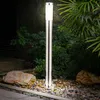 Image de Lampe d'extérieur sur pied Lampadaire en acier inoxydable avec douilles Lampe de chemin d'extérieur Lampadaire avec électricité, opale argentée, 1x