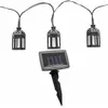 Image de Guirlande lumineuse led solaire d'extérieur, lampe solaire, décoration de balcon en forme de lanterne, plastique noir, 10x led blanc chaud, l 200 cm,